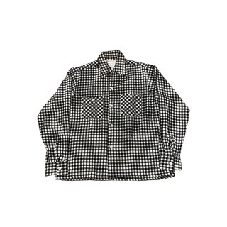 1950s!! Vintage wool check shirt(size M)