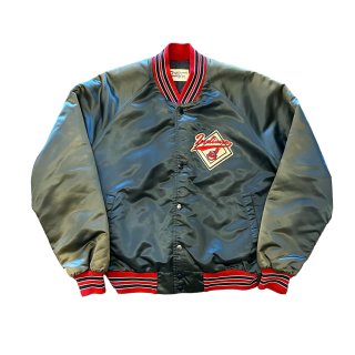 1990s Made In USA old nylon stadium jacket "indians"size L