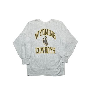 Made in USA!! 1990s Champion reverseweave sweat shirt "WYOMING COWBOYS" (size XXL)