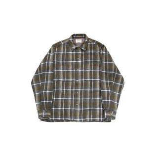 1960s!! "TOWN CRAFT" Vintage wool check shirt (size M)