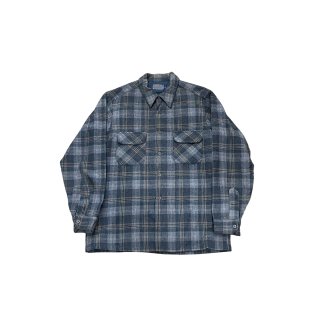 1970s!! "Pendleton" wool check shirt (size L-long)