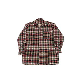 1950s!! Vintage print corduroy check shirt (Ź)