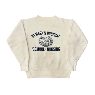 1940s~ vintage crew neck sweatshirt "st.mary's hospital school"  (Ź