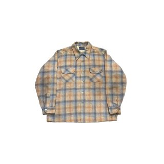 1970s!! Vintage "Pendleton" wool check shirt (size L)