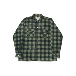 1960s!! Vintage print flannel check shirt (Ź)