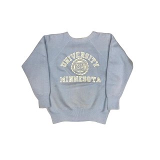 1960s Vintage "Champion" college print sweat shirt "UNIVERSITY MINNESOTA"  (Ź)