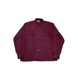 1950s!! Vintage "Pilgrim" gabardine blank shirt (Ź)