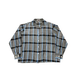 1950-60s!! Vintage "Berma" silk check shirt (Ź)