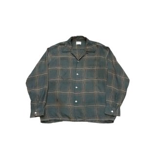 1960s!! Vintage "TOWNCRAFT" rayon check shirt (Ź)