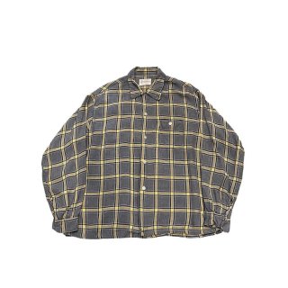 1950s!! Vintage "TOWNCRAFT" rayon check shirt (Ź)