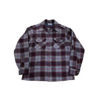 1970s!! Vintage "Pendleton" wool check shirt (Ź)