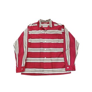 1960s!! Vintage "BRENT" cotton stripe shirt (Ź)