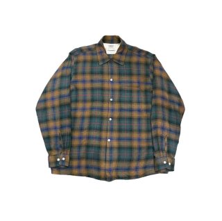 1960s!! "TOWNCRAFT" Vintage shadow plaid rayon shirt(Ź)