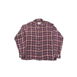 1950s!! "THUNDER BIRD by PILGRIM"Vintage rayon check shirt (Ź)