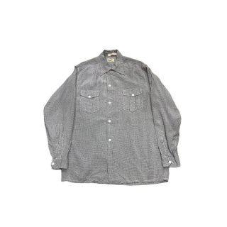 1950s!!"Hamilton" Vintage rayon check shirt(Ź)