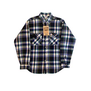 Deadstock!! 1980s "Five Brother"heavy flannel check shirt(Ź)