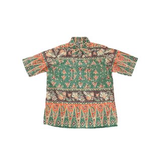 1950s!! "PAGANPRINTS by E&W" Vintage cotton design S/S shirt (Ź)