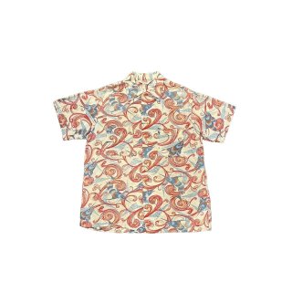 1950s!! "BLOCKS" mulch design seersucker hawaiian S/S shirt (Ź)