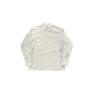 1950s!! "TOWNCRAFT" blank cotton L/S shirt  (Ź) 