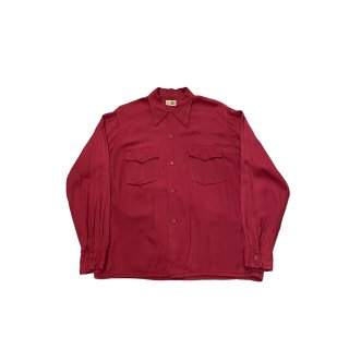 1950s!! "SRORTSWEAR" Vintage blank rayon shirt (Ź) 