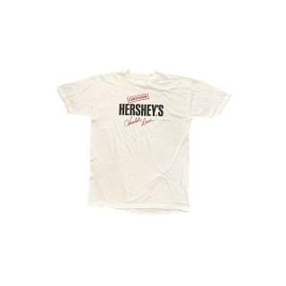 Made in USA!! 1980s "HERSHEY'S" Old logo design print T-shirt (Ź) 