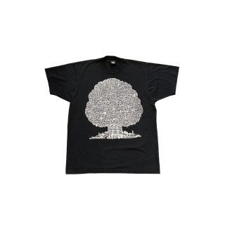 Made in USA!! 1990s "Family tree" print T-shirt (Ź)