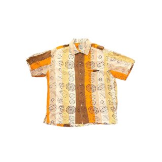 1960s!! "McGREGOR" Vintage stripe design silk S/S shirt (Ź) 