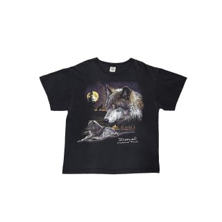 1990s!! "Wolf" Old animal print T-shirts(Ź)
