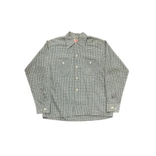 1950s!! "Dunhill" Vintage cotton check pattern L/S shirt (Ź)