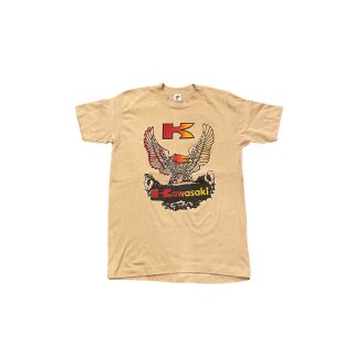 Made in USA!! 1980s!! "KAWASAKI" print T-shirt (Ź) 