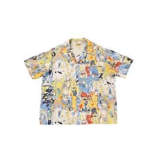 Vintage cottonrayon art design S/S shirt (Ź) 