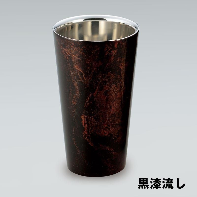 漆磨 2重ストレートカップ 白檀 赤 黒 単品 日本製 和紙コースター付