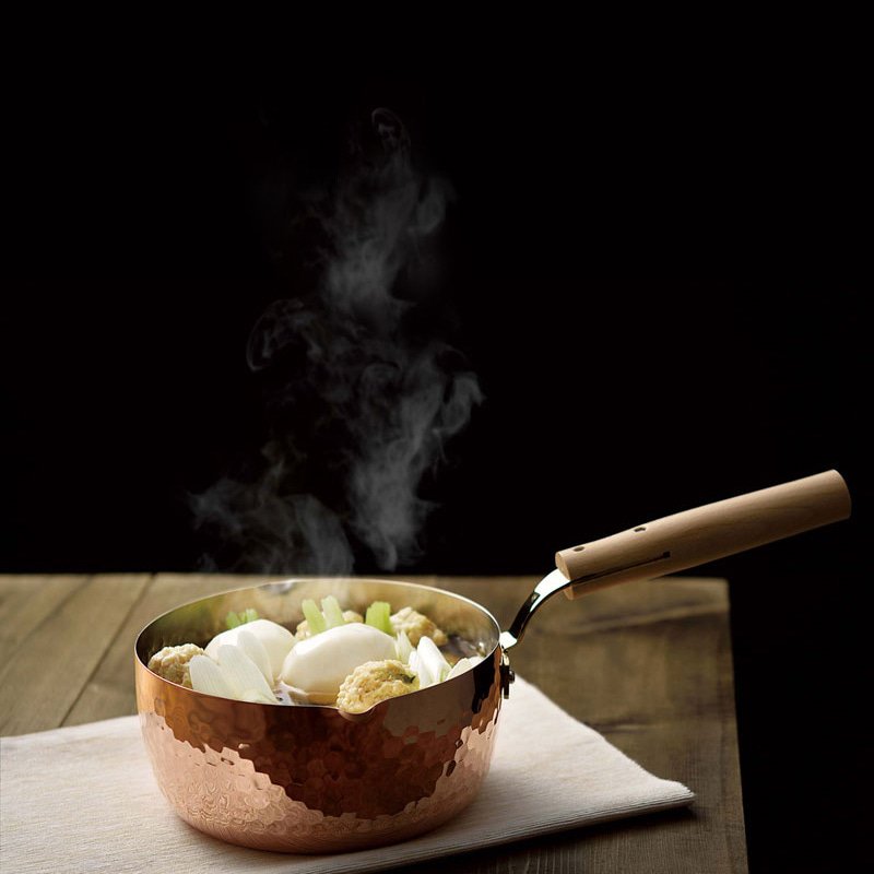 【食楽工房】純銅製 雪平鍋 | 素早く均一に熱を伝え、芯までしっかり火を通す銅の調理器具 - asahi-spoon