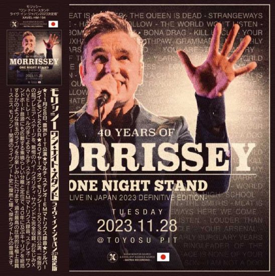 Morrissey (2CDR)「One Night Stand - Live in Japan 2023 Definitive 