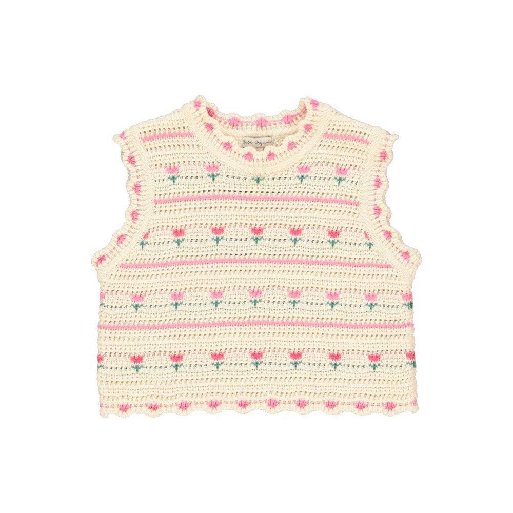 <img class='new_mark_img1' src='https://img.shop-pro.jp/img/new/icons21.gif' style='border:none;display:inline;margin:0px;padding:0px;width:auto;' />50%OFF Bebe Organic Paloma Vest(Tulip Crochet)