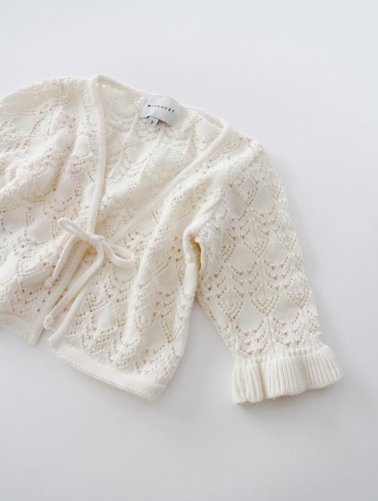 <img class='new_mark_img1' src='https://img.shop-pro.jp/img/new/icons21.gif' style='border:none;display:inline;margin:0px;padding:0px;width:auto;' />50%OFF MIPOUNET RITA OPENWORK CARDIGAN(ECRU)