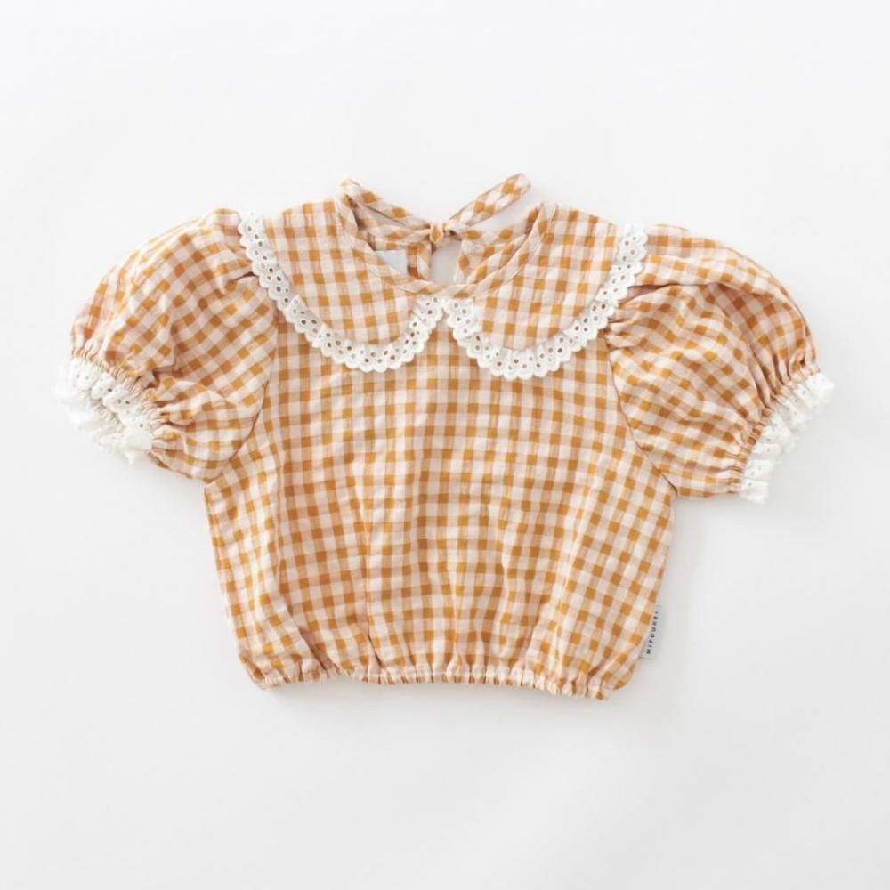 <img class='new_mark_img1' src='https://img.shop-pro.jp/img/new/icons21.gif' style='border:none;display:inline;margin:0px;padding:0px;width:auto;' />50%OFF MIPOUNET CARMELA VICHY BLOUSE(CARAMEL)