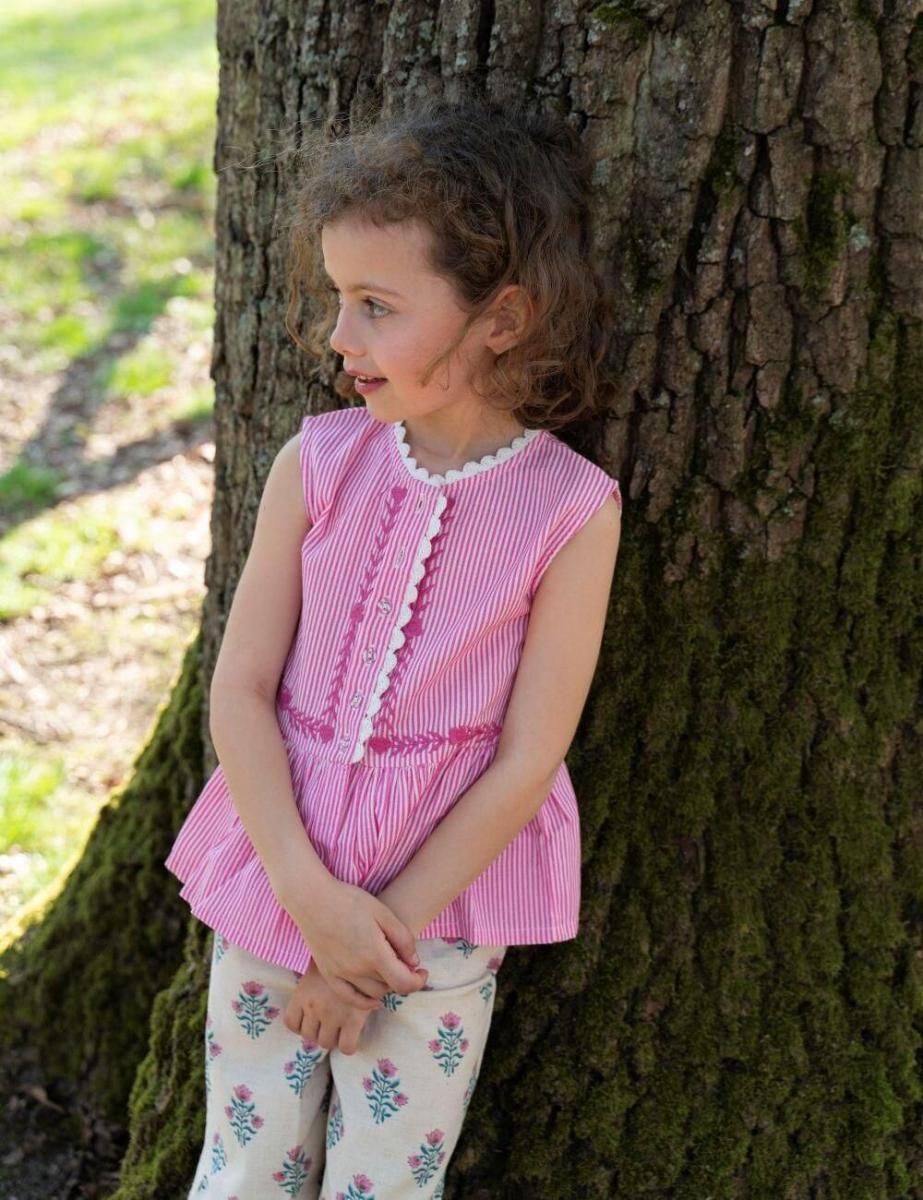 <img class='new_mark_img1' src='https://img.shop-pro.jp/img/new/icons21.gif' style='border:none;display:inline;margin:0px;padding:0px;width:auto;' />50%OFF Marlaguette Mimosa top(raye rose)6Y/8Y