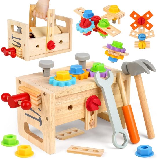 高級素材使用ブランド 子供用 木製 大工さん工具セット おもちゃ