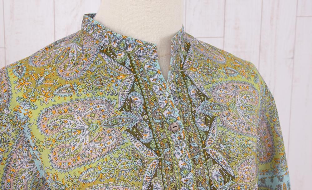 スタンドカラーブラウス テヘラン カーキ  