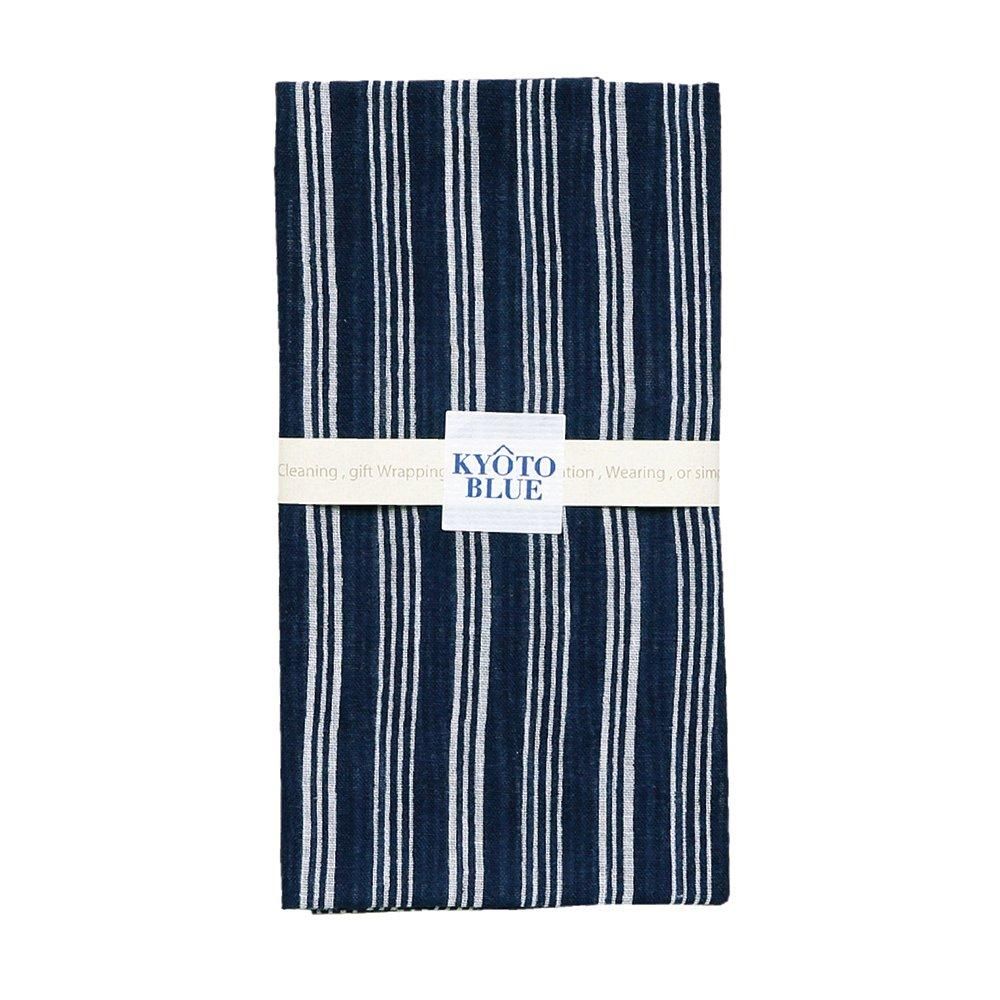 KYOTO BLUE ガーゼハンカチ 縞 - 山本仁商店オンラインショップ