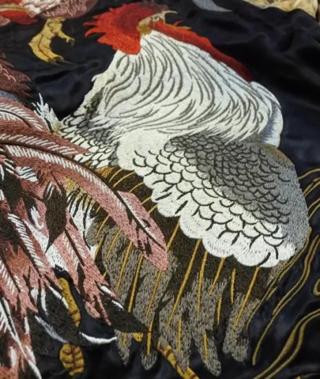 絡繰魂 233068 【群鶏図-若冲-】浮世絵スカジャン 和柄専門