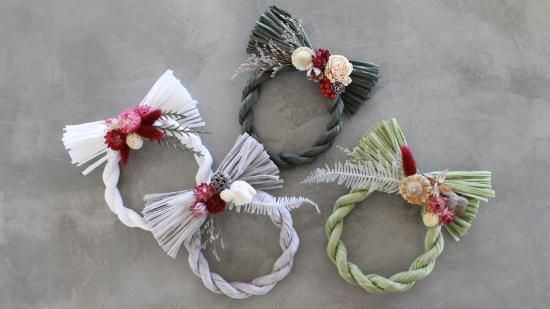 2025年 しめ縄飾り 丸型 ー白1ー - クラフト雑貨店