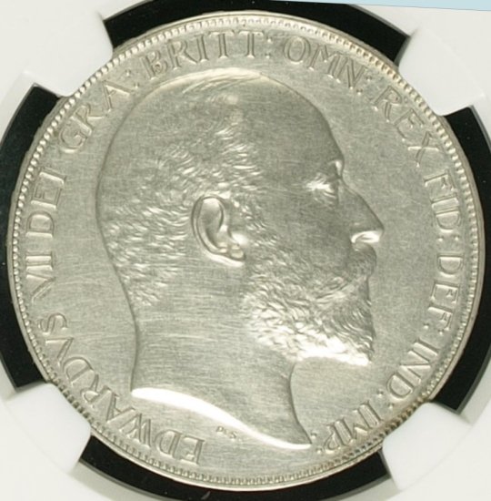 1902 イギリス クラウン銀貨 エドワード７世 マットプルーフ NGC PF61