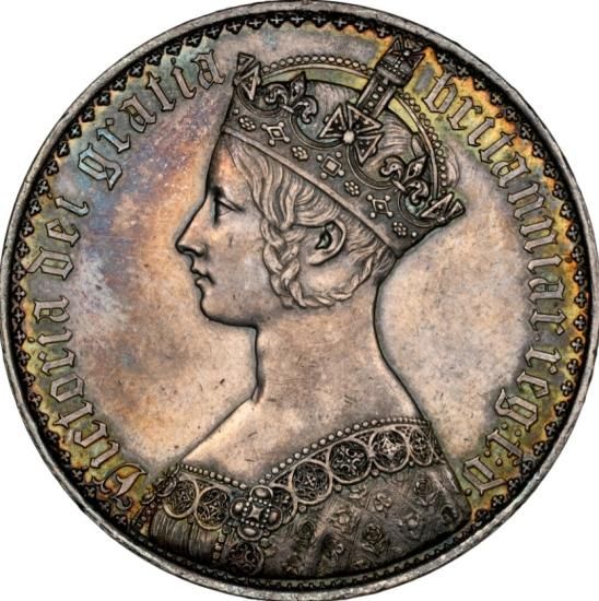 イギリス銀貨 1847年 ヴィクトリア女王 ゴシッククラウン ファンタジー 