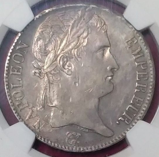 1815 フランス 5フラン銀貨 微トーン 皇帝 ナポレオン1世 百日天下 NGC