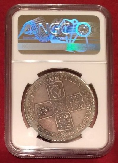 動画あり】1746 イギリス クラウン銀貨 トーン ジョージ2世 英国 NGC AU53 アンティークコイン - シマダコイン