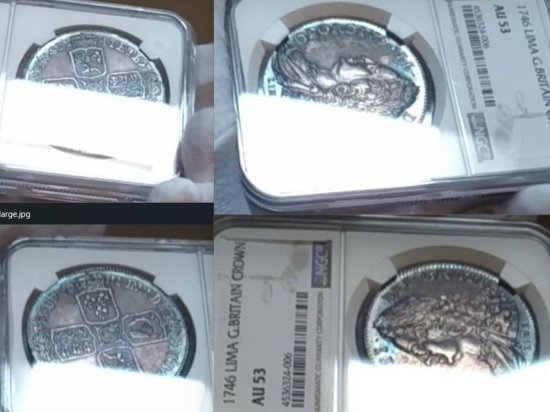 動画あり】1746 イギリス クラウン銀貨 トーン ジョージ2世 英国 NGC