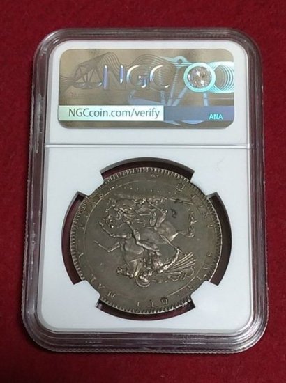 動画あり】1818 クラウン銀貨 ジョージ3世 イギリス 英国 NGC AU58