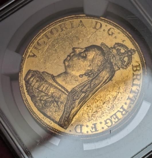 動画あり】1887 イギリス 5ポンド 金貨 ヴィクトリア女王 英国
